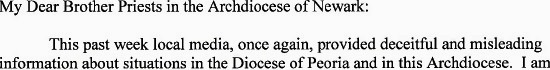 Archbishop Myers memo to priests, Aug. 15, 2013